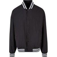 Build Your Brand Men's Light College Lightweight Varsity Jacket in Black | Size: Small