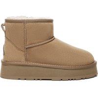 EverAu Australia Women's Real Wool Dusky Leather Platform Short Boots with Rubber + EVA Sole in Gold | Size: 9