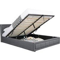 Modernique Grey Fabric Ottoman Storage Bed with Underneath Massive Store Space, Wooden Sprung Slatted Gas Liftup Solid Bedbase | Size: King