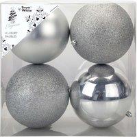 VFM e-Store Christmas Baubles Pack of 3- 12cm in Silver