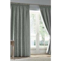Appletree 'Worcester' Pair of Pencil Pleat Curtains With Tie-Backs in Green | Size: 168 cm width x 229 cm drop