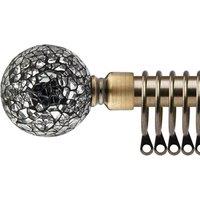 New Edge Blinds 16-19mm Mirrored Extendable Durable Metal Curtain Pole Set in Bronze | Size: 170 cm - 300 cm