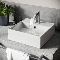 Nes Home 385 x 385mm Cloakroom Square Counter Top Basin Sink in White