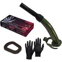 Pegdev Jerry Can Accessory Bundle Metal Spout Replacement Seal Nitrile Gloves Refuelling in Black