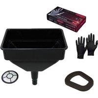 Pegdev Jerry Can Accessory Bundle Rubber Seal Heavy Duty Funnel & Nitrile Gloves Refuelling in Black