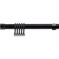 New Edge Blinds 16-19mm Fenton Extendable Durable Metal Curtain Pole Set in Jet Black | Size: 170 cm - 300 cm