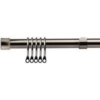 New Edge Blinds 16-19mm Fenton Extendable Durable Metal Curtain Pole Set in Charcoal | Size: 120 cm - 210 cm