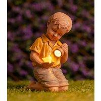 Marco Paul Solar Boy Garden Ornament LED Light Up Flashlight Duck Outdoor Stone Effect