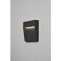 BHS Lighting Zak 10cm Square Outdoor Wall Light in Dark Grey