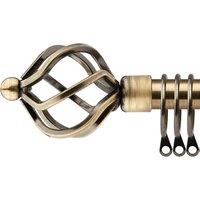 New Edge Blinds 16-19mm Cage Extendable Durable Metal Curtain Pole Set in Bronze | Size: 170 cm - 300 cm