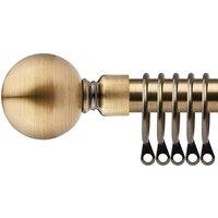 New Edge Blinds 16-19mm Sphere Extendable Durable Metal Curtain Pole Set in Bronze | Size: 120 cm - 210 cm