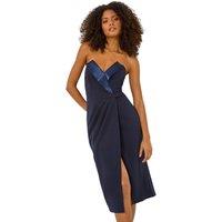 Dusk Bandeau Collar Stretch Midi Dress