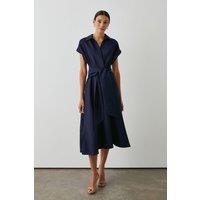 Principles Women's Front Tie Shirt Midi Dress in Navy | Size: 16