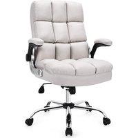 Costway Executive Office Chair Ergonomic Padded High Back Swivel Computer Desk Chairs in Beige