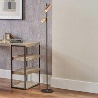 Ruma Black & Rose Gold Metal LED Floor Lamp