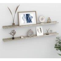 Wall Shelves 2 pcs Concrete Grey 115x9x3 cm