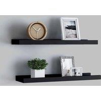Picture Frame Ledge Shelves 2 pcs Black 40x9x3 cm MDF