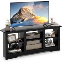 Costway 147cm TV Stand for TVs up to 65 Inches Media Entertainment Center-Black in Black