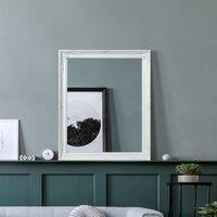MirrorOutlet Fraser White Small Beaded Mirror 61cm x 51cm | Size: 1 Pack