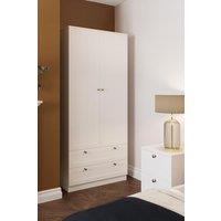FWStyle White 2 Door 2 Drawer Panelled Wardrobe (H) 180 (W) 80 (D) 50cm