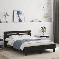 Bed Frame with LED without Mattress Black 135x190 cm Double