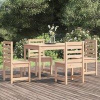 5 Piece Garden Dining Set Solid Wood Pine
