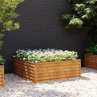 Berkfield Home Garden Raised Bed 100x100x36 cm Corten Steel in Brown | Size: 100 x 100 x 36 cm