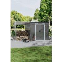 6X9FT Metal Garden Storage Shed with Sliding Door
