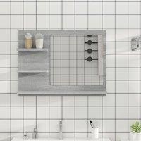 Berkfield Home Bathroom Mirror Grey Sonoma 60x10.5x45 cm Engineered Wood