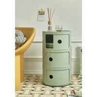 Living and Home Multi-Tiered Cylindrical Plastic Storage Drawer Unit in Green