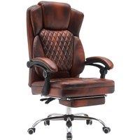 PVC Leather Effect Gaming Chair, Gas Lift Swivel High Back Ergonomic Chair with Footrest and Lumbar Support