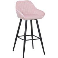 netfurniture Vulune Bar Stool Matt Velvet Seat - Pink