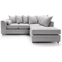 Abakus Direct Darcy Corner Sofa Right Hand Facing in Smart Linen Fabric in Light Grey