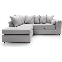 Abakus Direct Darcy Corner Sofa Left Hand Facing in Smart Linen Fabric in Light Grey