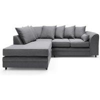 Abakus Direct Darcy Corner Sofa Left Hand Facing in Smart Linen Fabric in Dark Grey