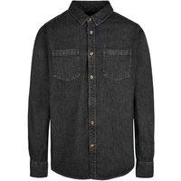 Build Your Brand Men's Denim Shirt in Black | Size: 4XL