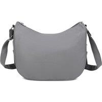 Fontanella Fashion Women's Noma Dual Compartments PU Leather Crossbody Bag with Side Zip Pockets in Dark Grey