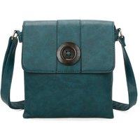 Fontanella Fashion Women's Danchu Button PU Messenger Bag in Turquoise