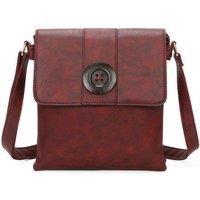 Fontanella Fashion Women's Danchu Button PU Messenger Bag in Burgundy