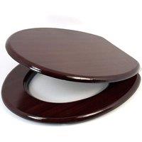 Marco Paul Mahogany Wooden Toilet Seat 18" with Fittings in Brown
