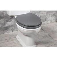 Marco Paul Wooden Grey Toilet Seat 18" with Fittings