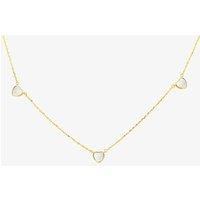 T.H.Baker Women's 9ct Yellow Gold Mother Of Pearl Heart Necklace 1.19.1640 | Size: 16 inches
