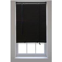 Furnished Black PVC 25mm Slat Venetian Blinds - Trimmable Window Blinds for Home & Office | Size: 175 cm width x 210 cm drop