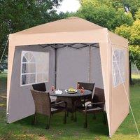 MCC Direct 2X2m Pop up Gazebo with Removable Sides & Storage Bag in Beige