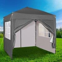 MCC Direct 2X2m Pop up Gazebo with Removable Sides & Storage Bag in Grey