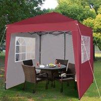 MCC Direct 2X2m Pop up Gazebo with Removable Sides & Storage Bag in Red