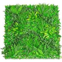 Primrose Artificial Mixed Plants Green Garden Wall Patio Hedge 2 Panels 1m x 1m in None