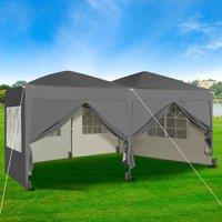 MCC Direct 3x6m Pop Up Gazebo With Removable Sides & Storage Bag in Grey