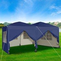MCC Direct 3x6m Pop Up Gazebo With Removable Sides & Storage Bag in Blue