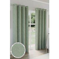 Enhanced Living 'Austin' Green 100% Blackout, Thermal, Linen Look Pair of Eyelet Curtains | Size: 168 cm width x 229 cm drop